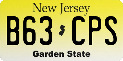 NJ license plate B63CPS