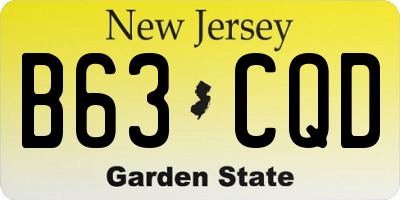NJ license plate B63CQD