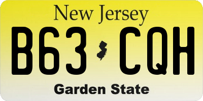 NJ license plate B63CQH