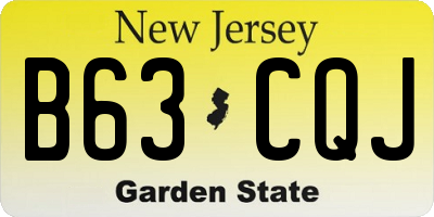 NJ license plate B63CQJ