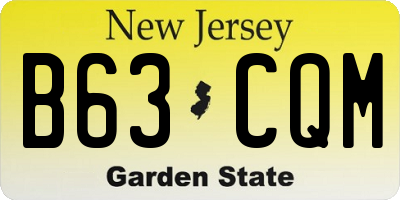 NJ license plate B63CQM
