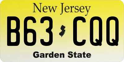 NJ license plate B63CQQ