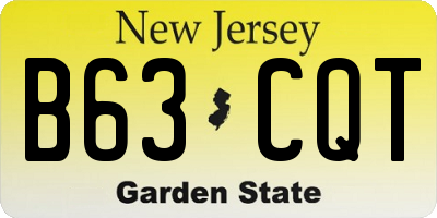 NJ license plate B63CQT