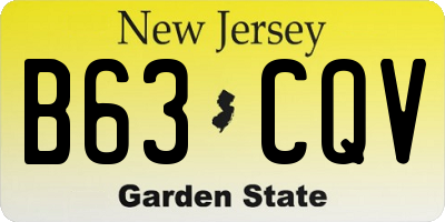 NJ license plate B63CQV