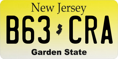 NJ license plate B63CRA