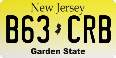 NJ license plate B63CRB