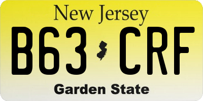 NJ license plate B63CRF