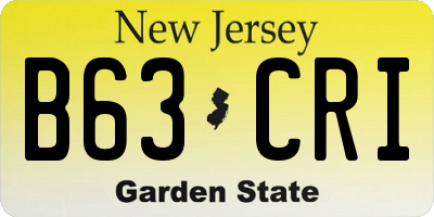 NJ license plate B63CRI