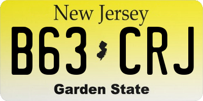 NJ license plate B63CRJ