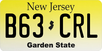 NJ license plate B63CRL