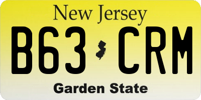 NJ license plate B63CRM