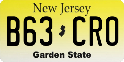 NJ license plate B63CRO