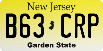 NJ license plate B63CRP