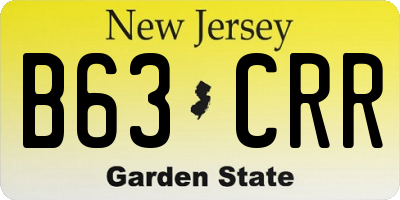 NJ license plate B63CRR