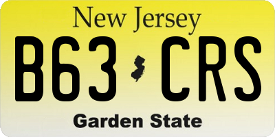 NJ license plate B63CRS