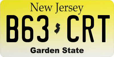 NJ license plate B63CRT