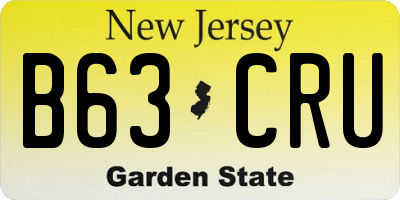 NJ license plate B63CRU