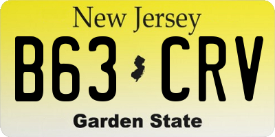 NJ license plate B63CRV