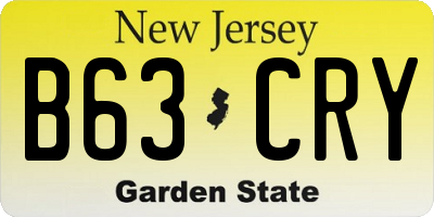 NJ license plate B63CRY