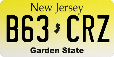 NJ license plate B63CRZ