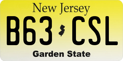 NJ license plate B63CSL
