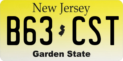 NJ license plate B63CST
