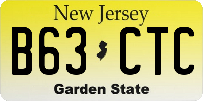 NJ license plate B63CTC