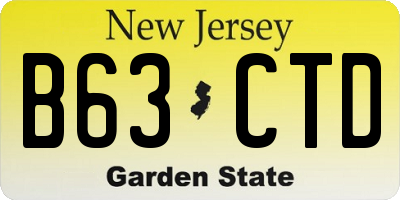 NJ license plate B63CTD