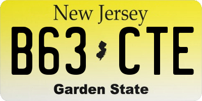 NJ license plate B63CTE