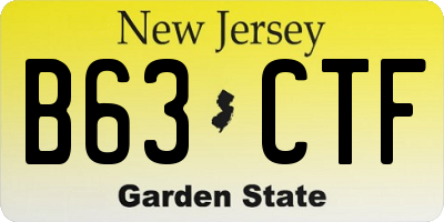 NJ license plate B63CTF