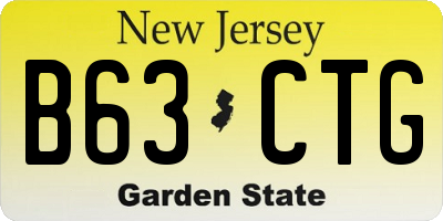 NJ license plate B63CTG