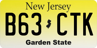 NJ license plate B63CTK
