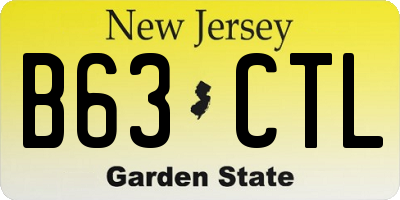 NJ license plate B63CTL