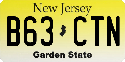 NJ license plate B63CTN