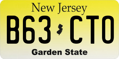 NJ license plate B63CTO