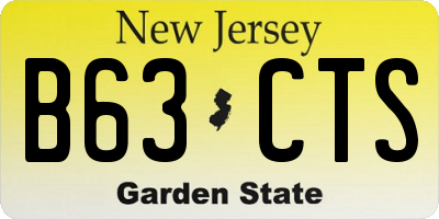 NJ license plate B63CTS