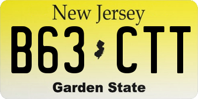 NJ license plate B63CTT