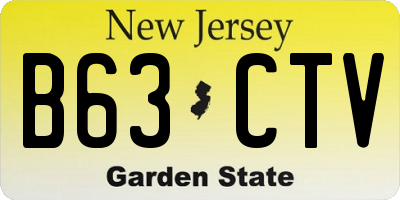 NJ license plate B63CTV