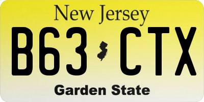 NJ license plate B63CTX