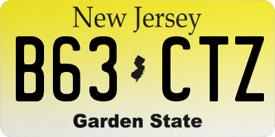 NJ license plate B63CTZ