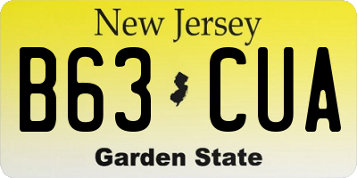 NJ license plate B63CUA