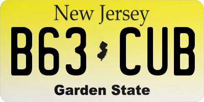 NJ license plate B63CUB