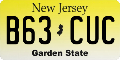 NJ license plate B63CUC