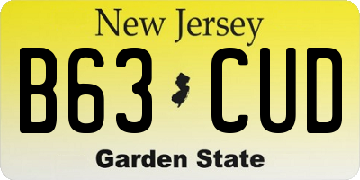 NJ license plate B63CUD