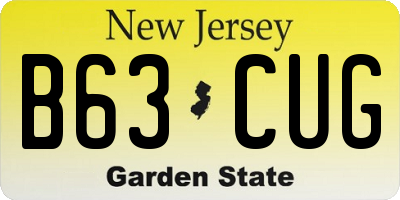 NJ license plate B63CUG