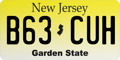 NJ license plate B63CUH