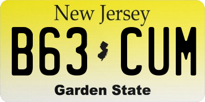 NJ license plate B63CUM