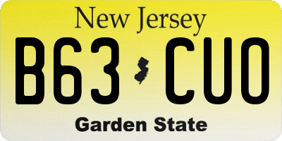 NJ license plate B63CUO