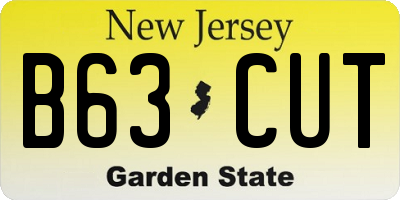 NJ license plate B63CUT