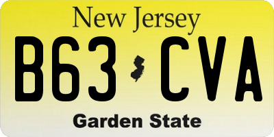 NJ license plate B63CVA